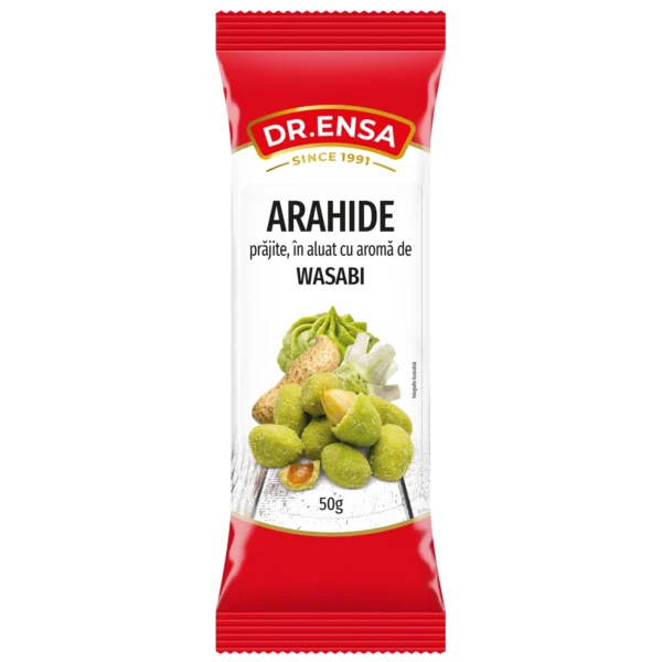 Arahide prăjite în aluat cu aromă de WASABI 50g Dr. Ensa