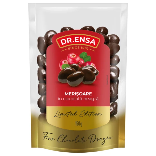 Merișoare în ciocolată neagră 150g Dr. Ensa Edition
