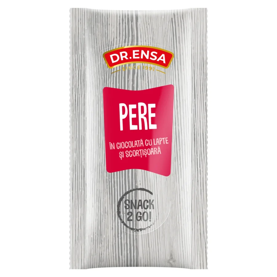 Pere în ciocolată cu lapte și scorțișoară 50g Snack2Go